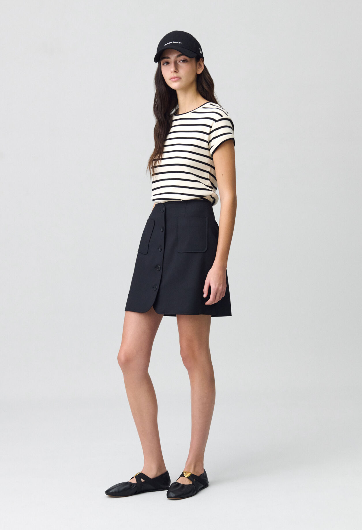 Buttoned mini skirt