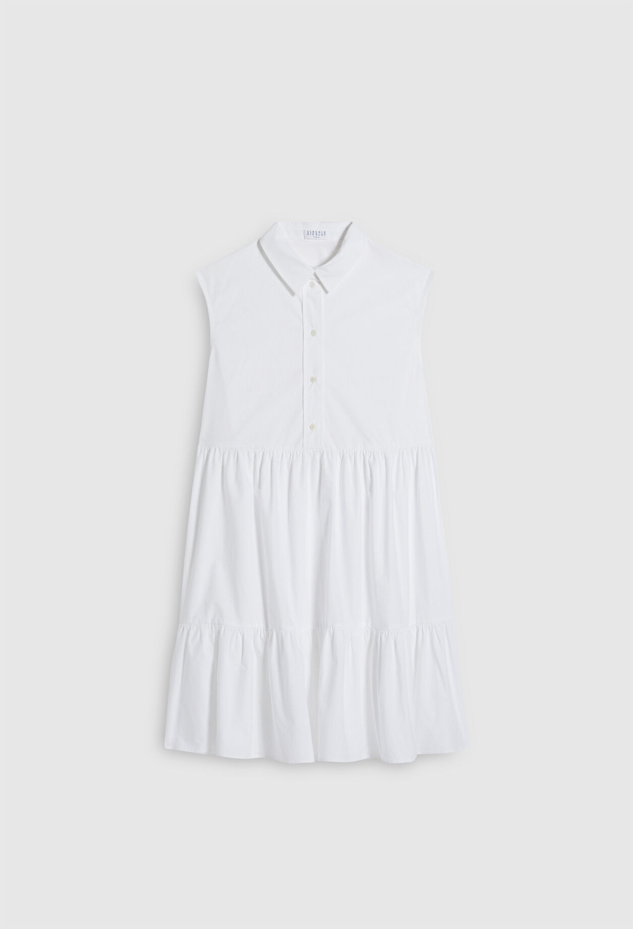 Sleeveless flared organic cotton dress