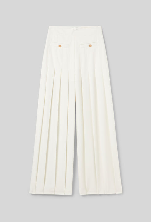 Pleated Wide-Leg Trousers