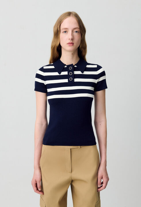 Top polo maille fine