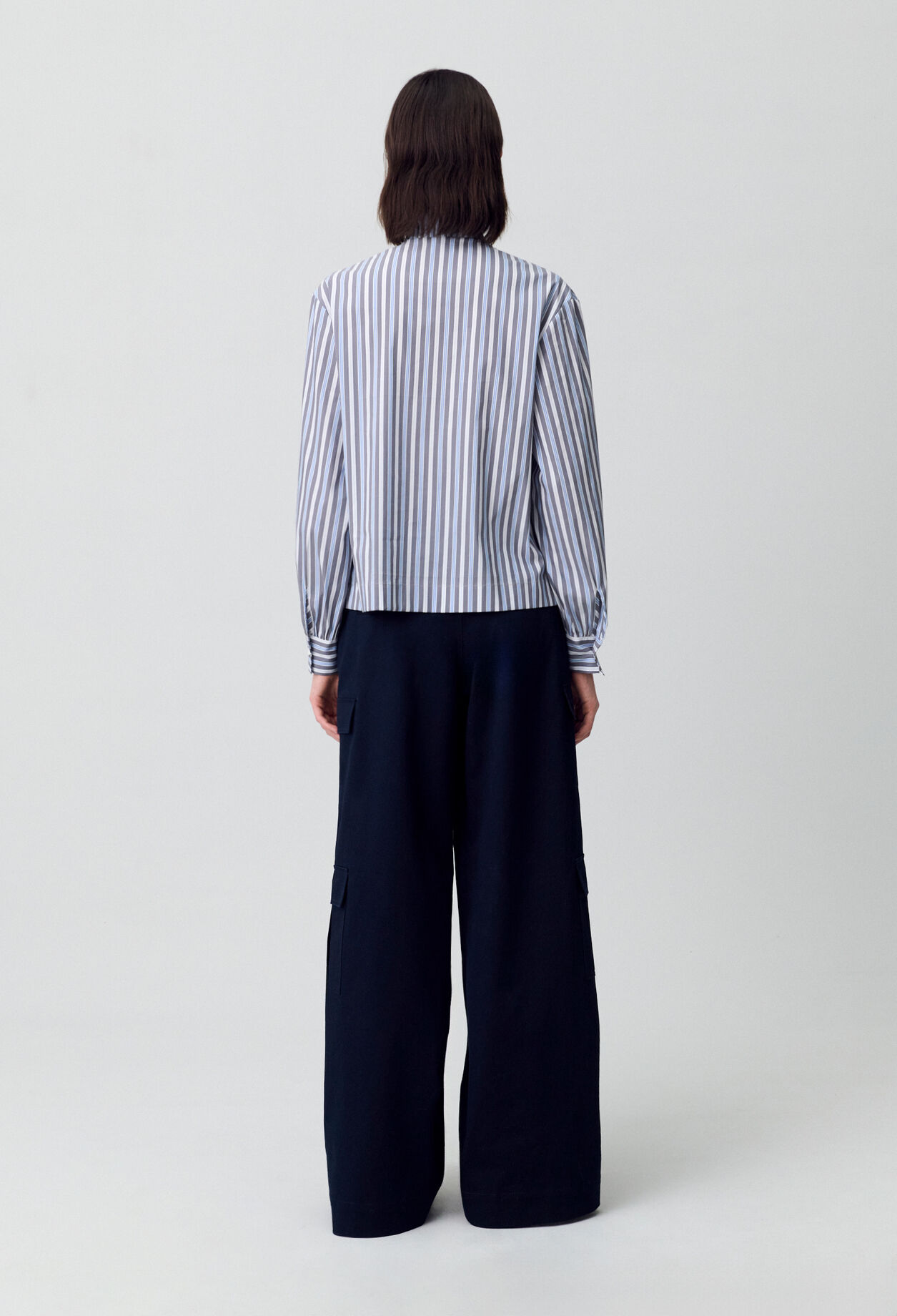 Blouse rayée col victorien