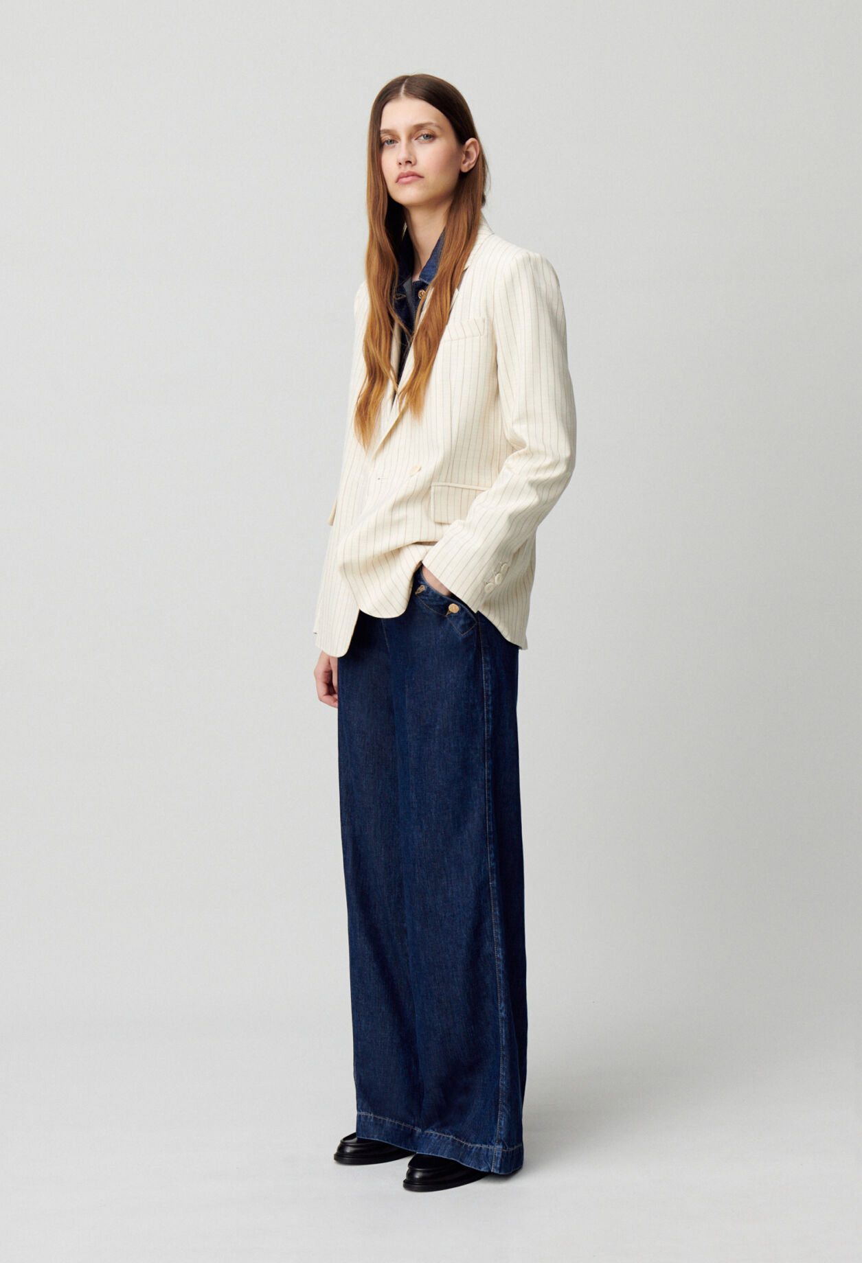 Veste tailleur à rayures