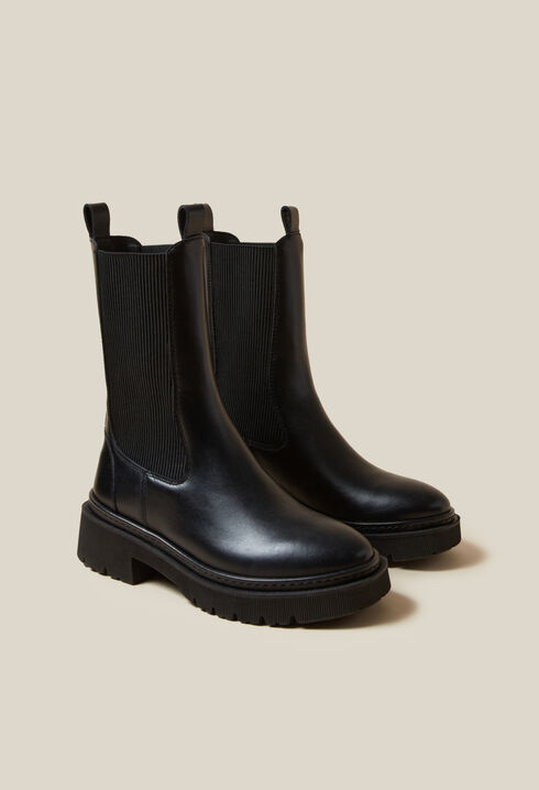 Bottes chelsea cuir noir