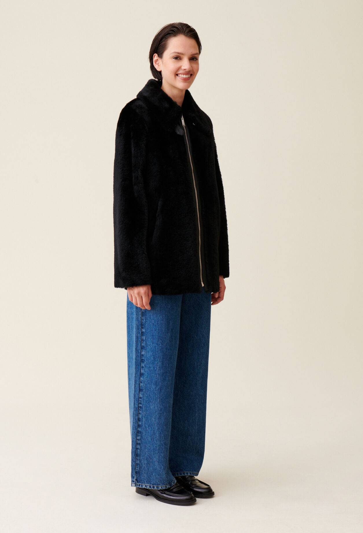 Zipped coat