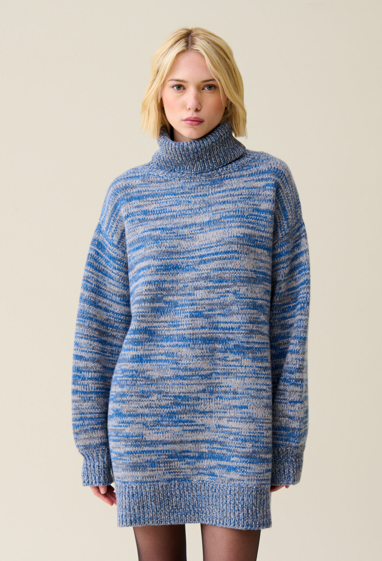 Short wool turtleneck dress