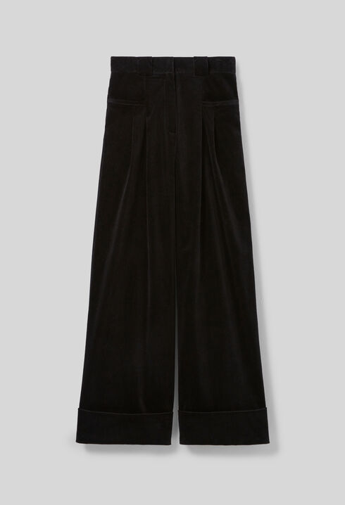 Pantalon large velours