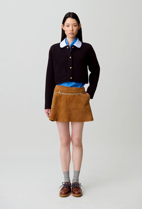 Short cardigan with collar