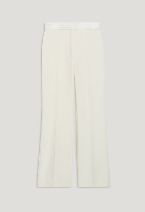 White straight tailored trousers