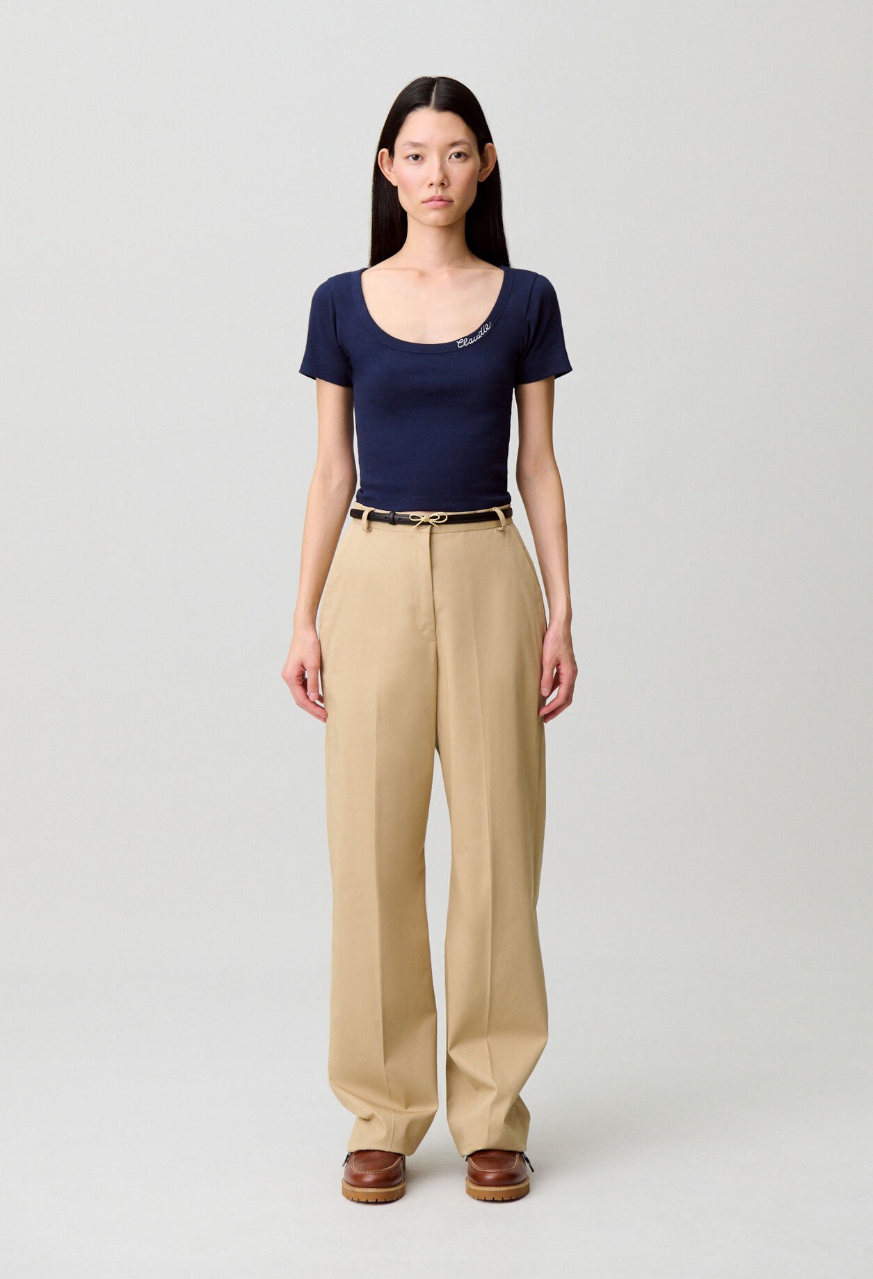 Embroidered cotton T-shirt