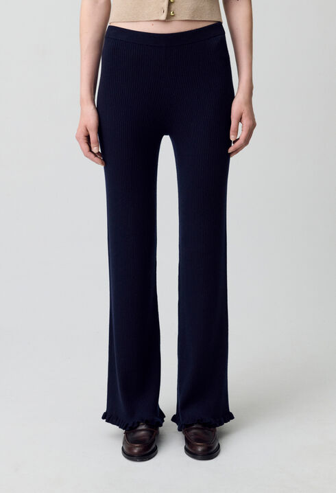 Flared Knit Trousers
