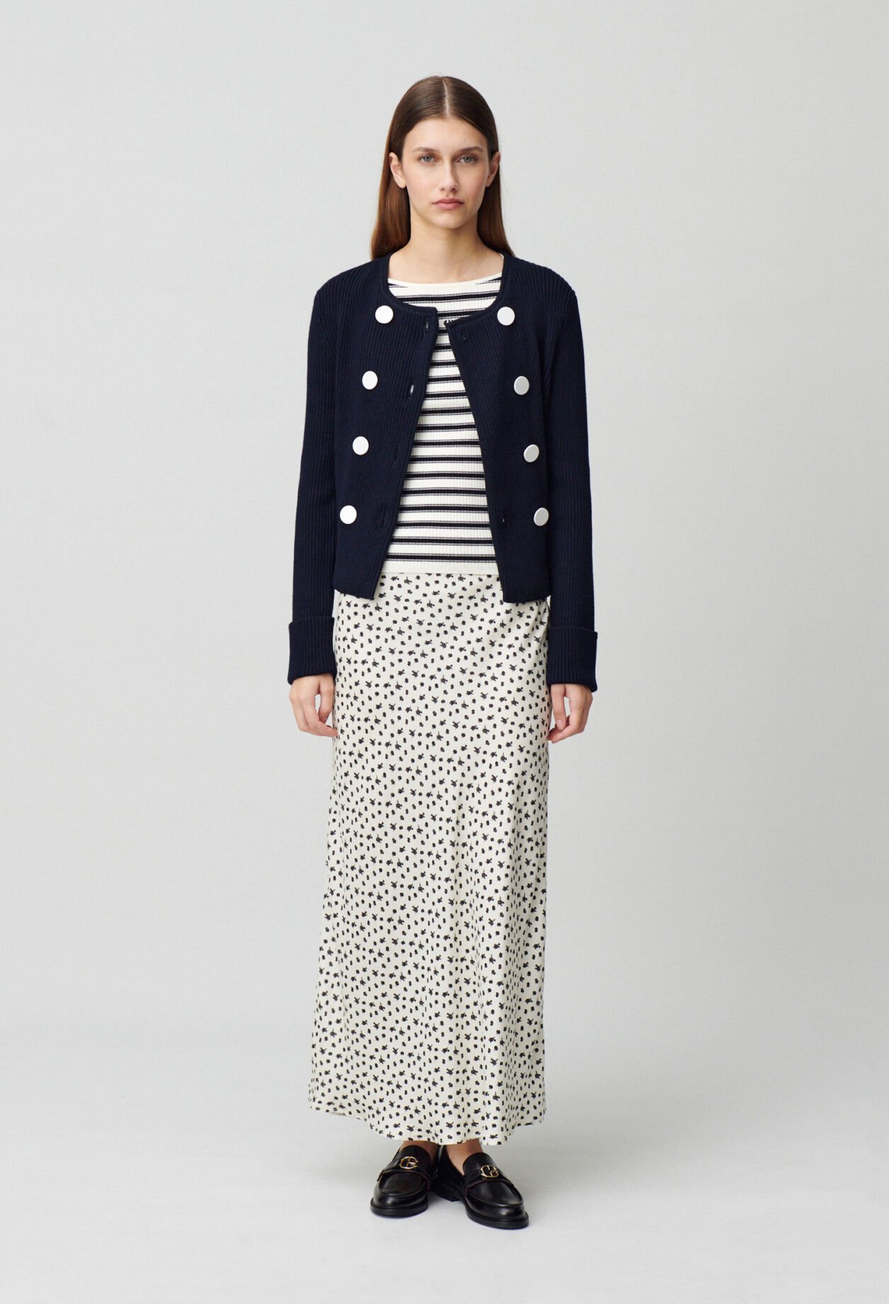 Cardigan laine mélangée boutonné