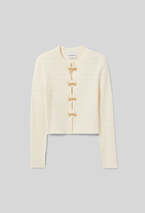 Pull maille fine noeuds