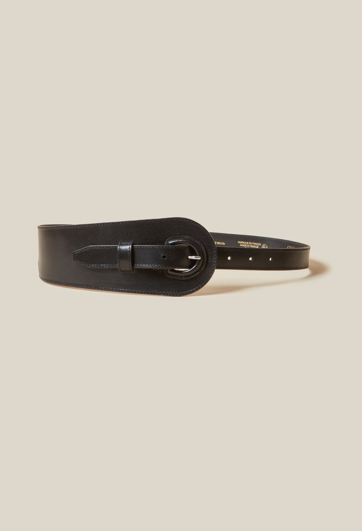 Black leather belt