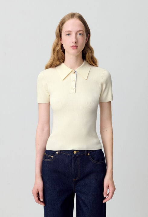Top polo maille fine