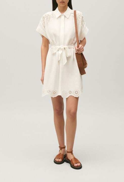 Broderie anglaise short shirt dress