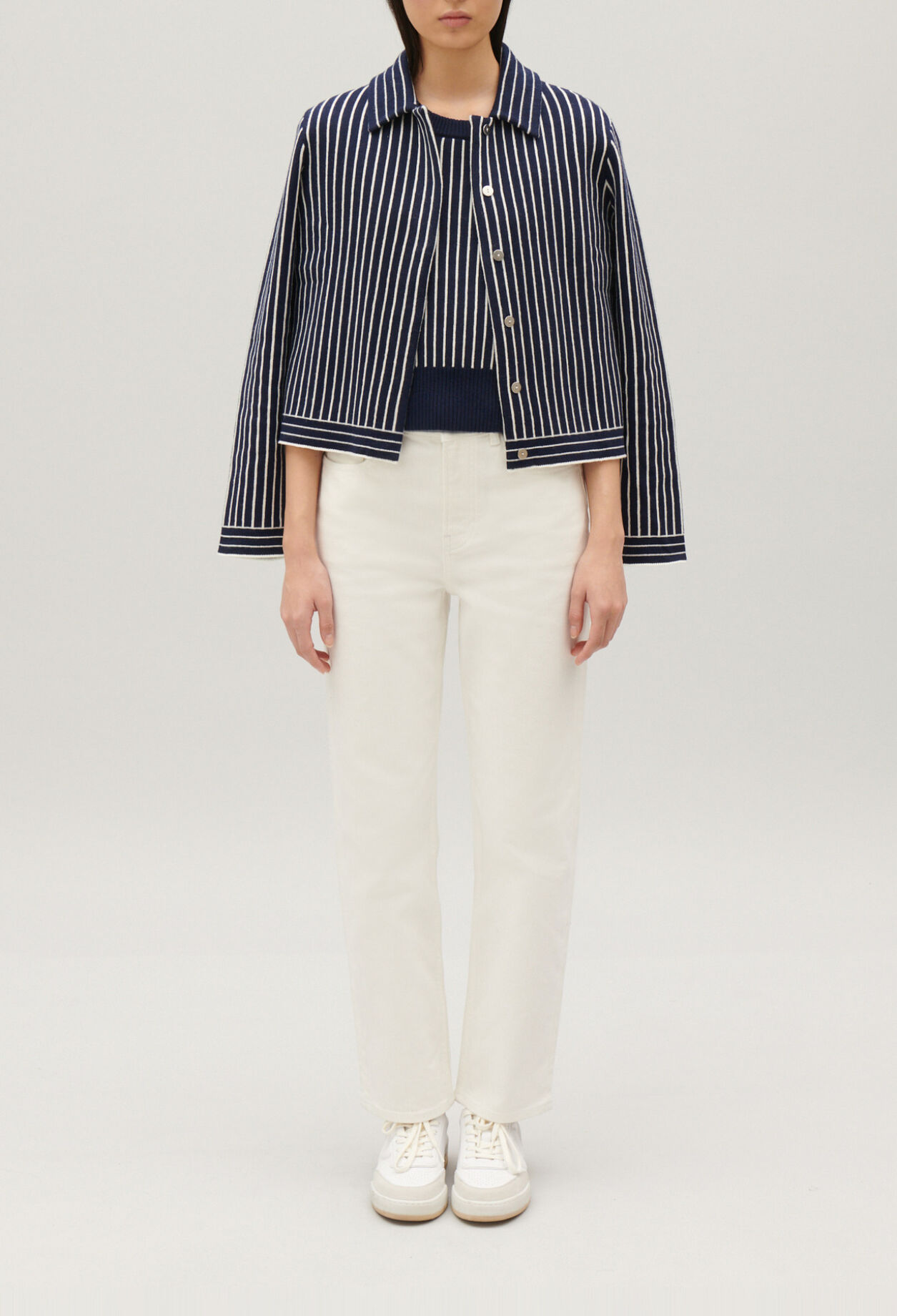Stripy knit cardigan