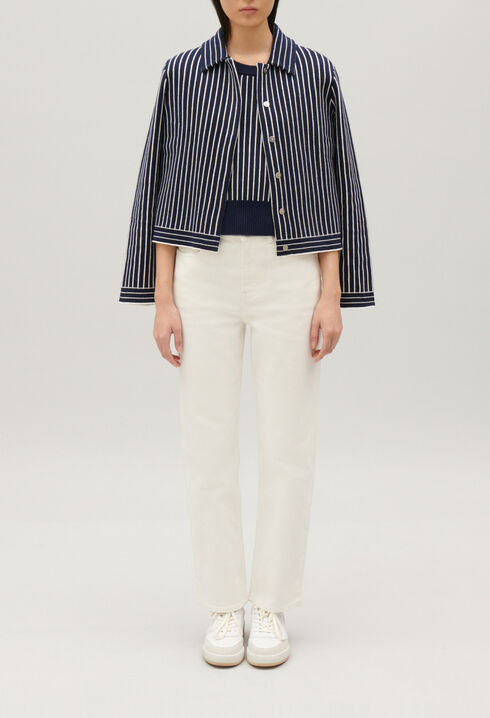 Stripy knit cardigan