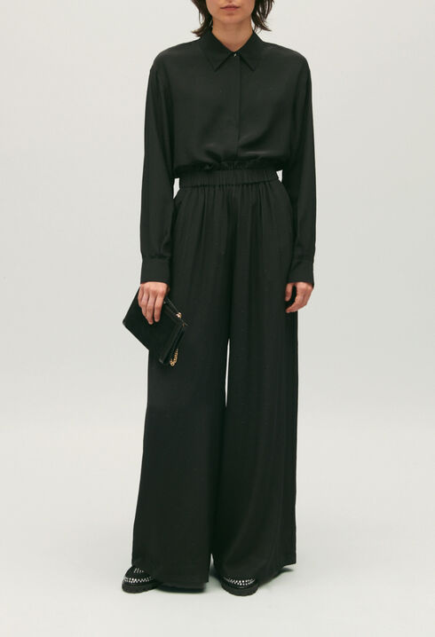 Chemise fluide soie noire