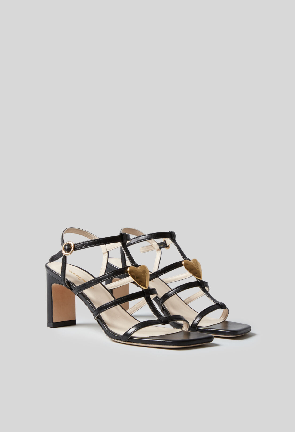 Sandales talons cuir coeur