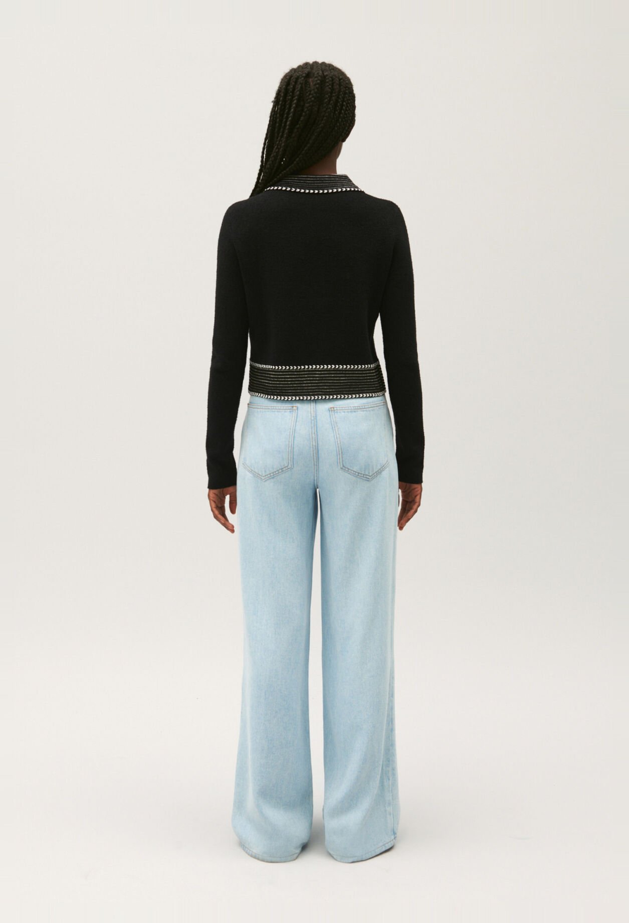 Cropped knit cardigan