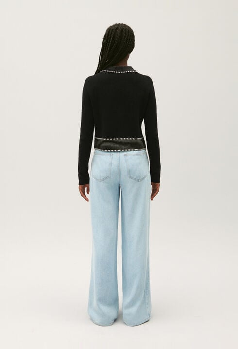 Cardigan court maille