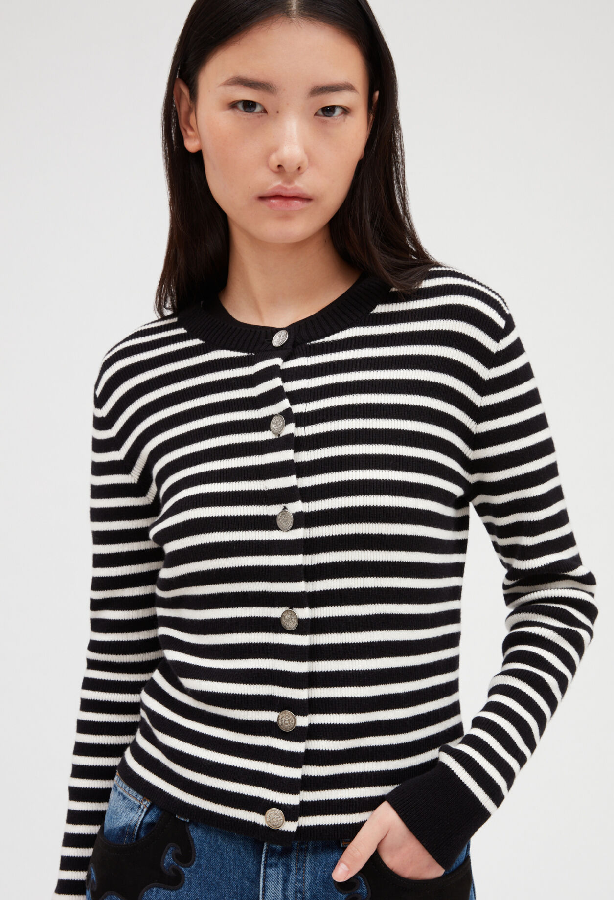 Striped knitwear cardigan