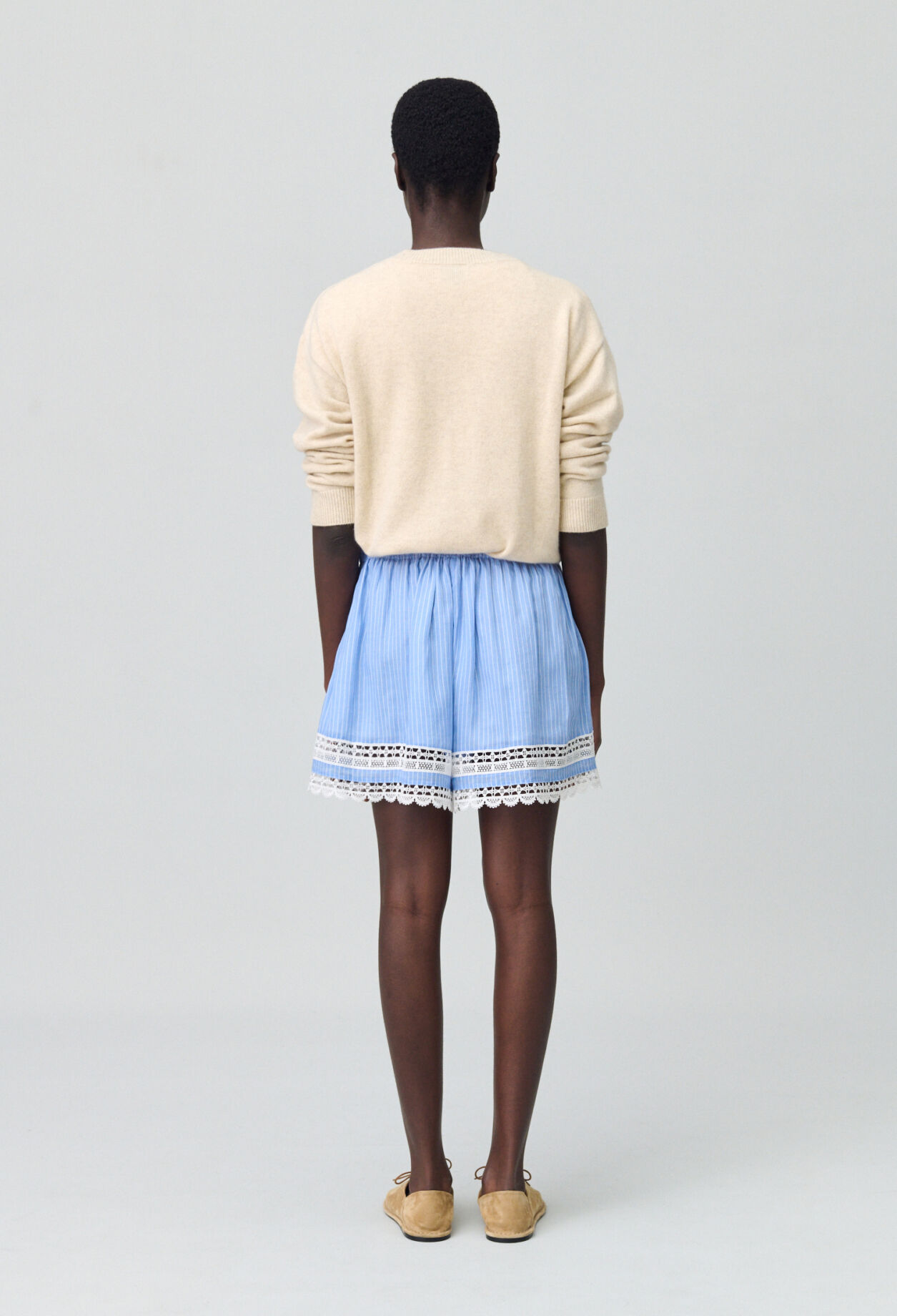 Striped Lace Shorts