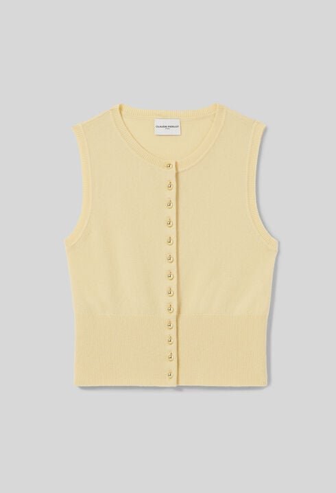 Top maille boutonné