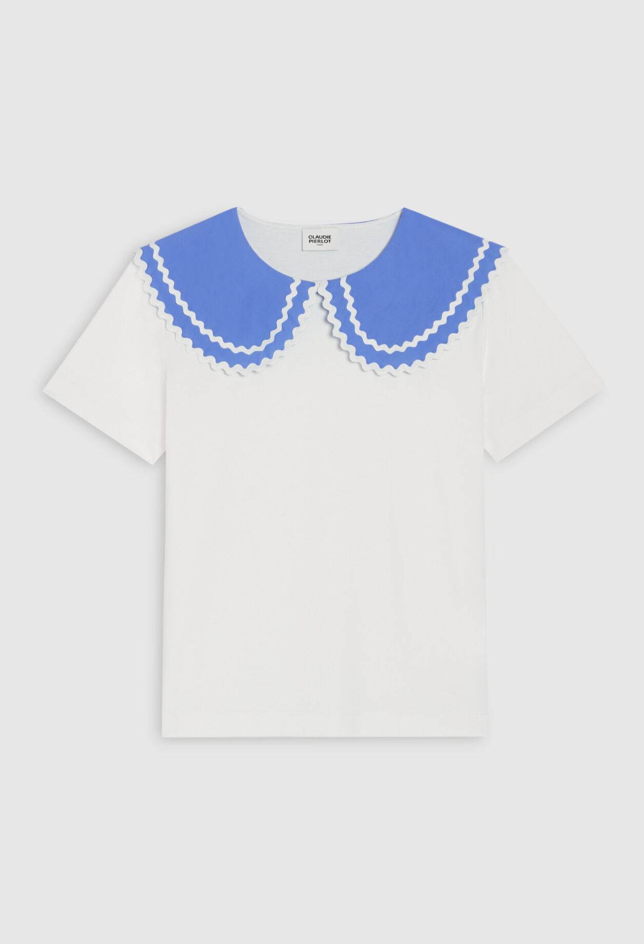 T-shirt col claudine écru