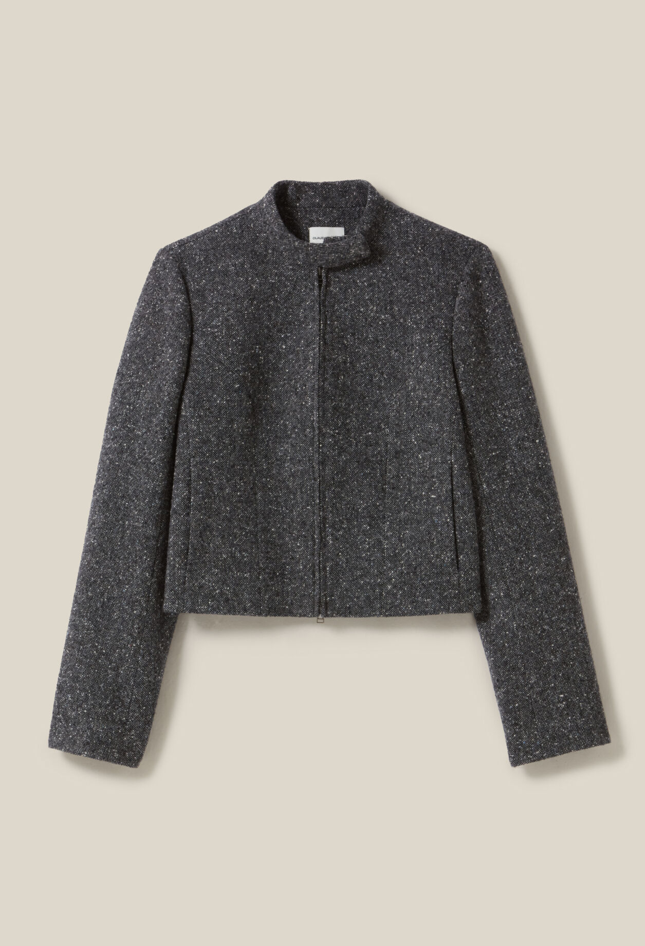 Veste courte laine mélangée grise
