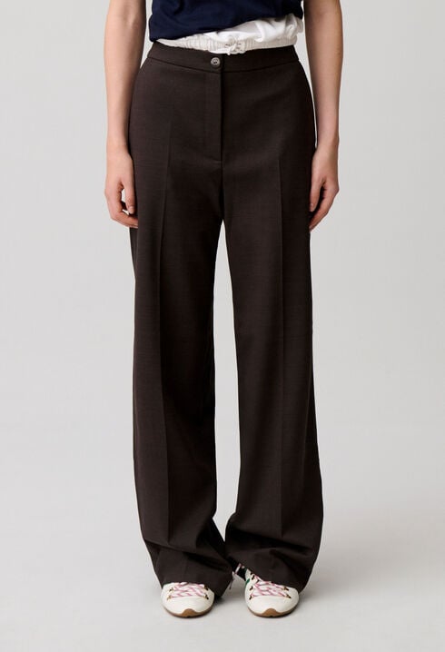 Straight Wool Trousers