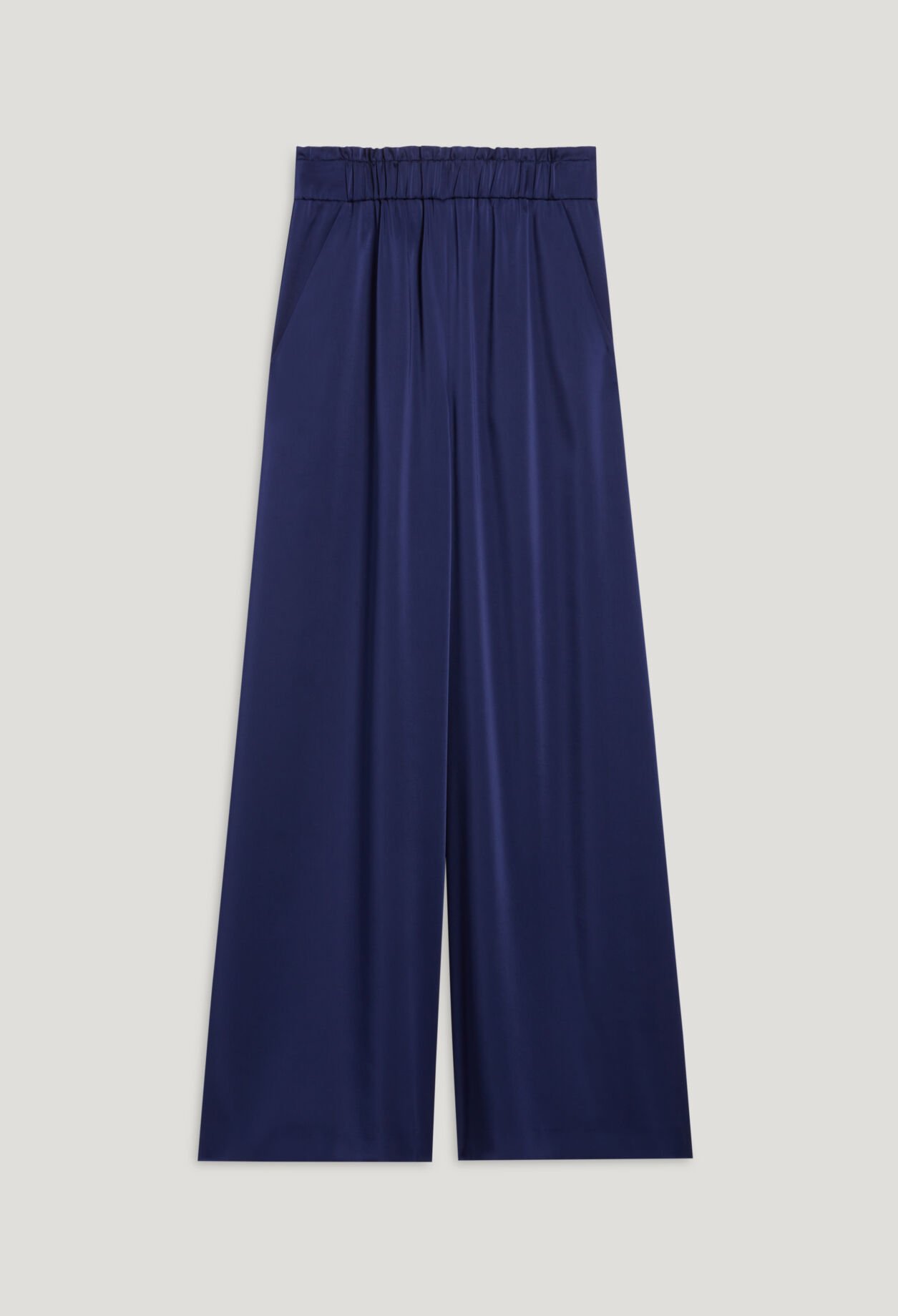 Wide-leg trousers with smocked waistband