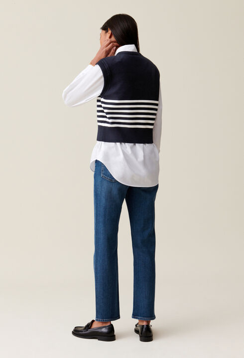 Pull Jean Toto rayé sans manches