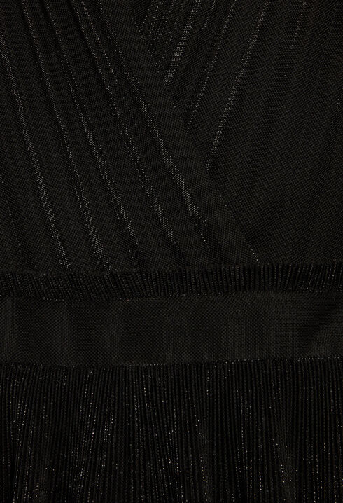 Short black pleated dress