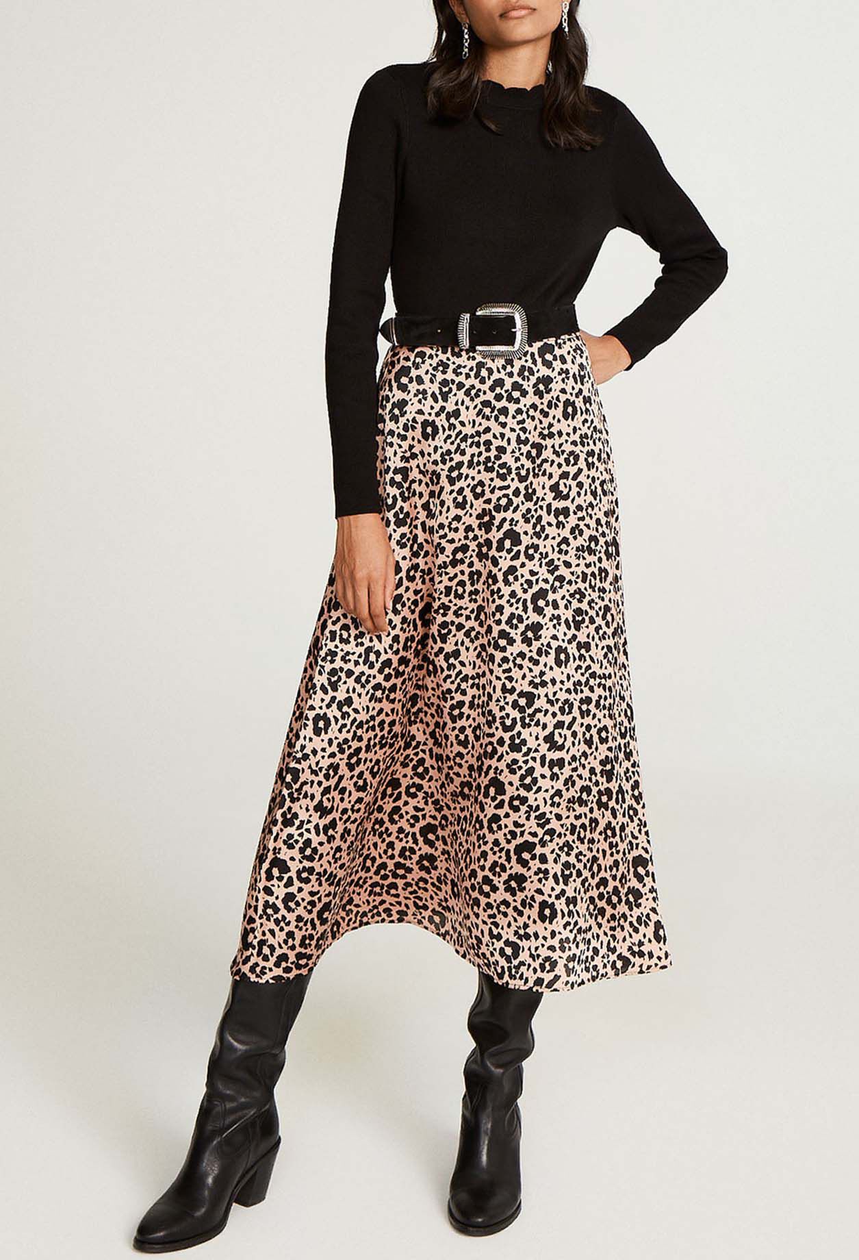 Jupe midi leopard pour femme Claudie Pierlot