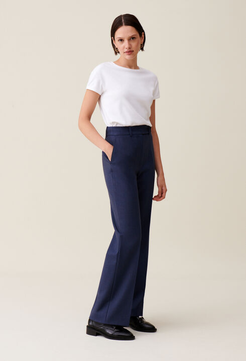 Pantalon tailleur laine marine