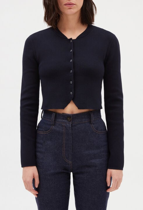 Cardigan court manches longues