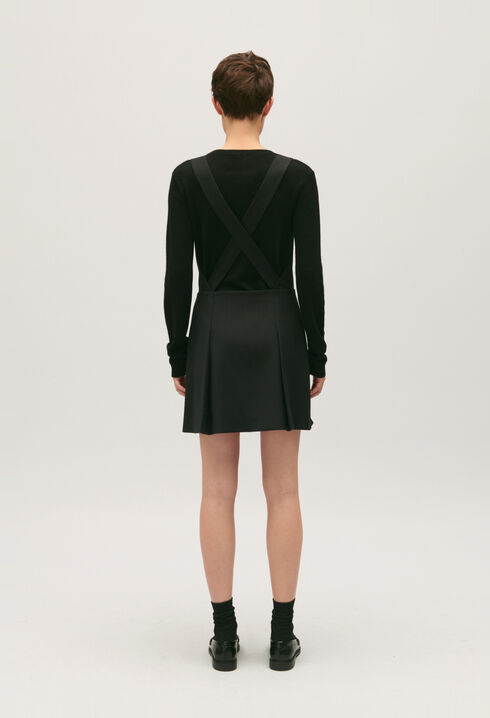 Short black dress with straps