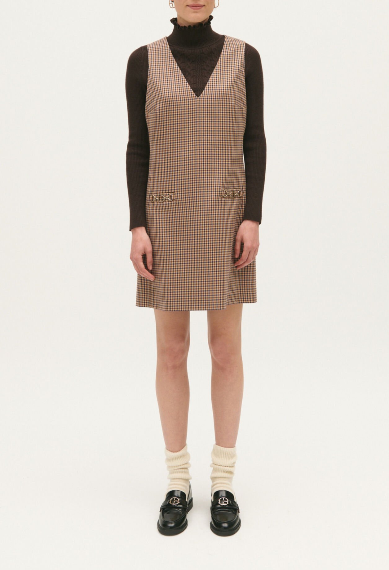 Camel print short dress