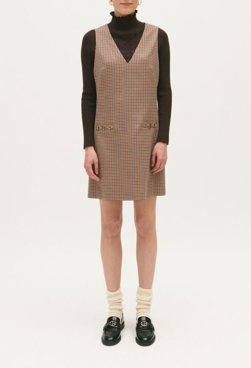 Camel print short dress