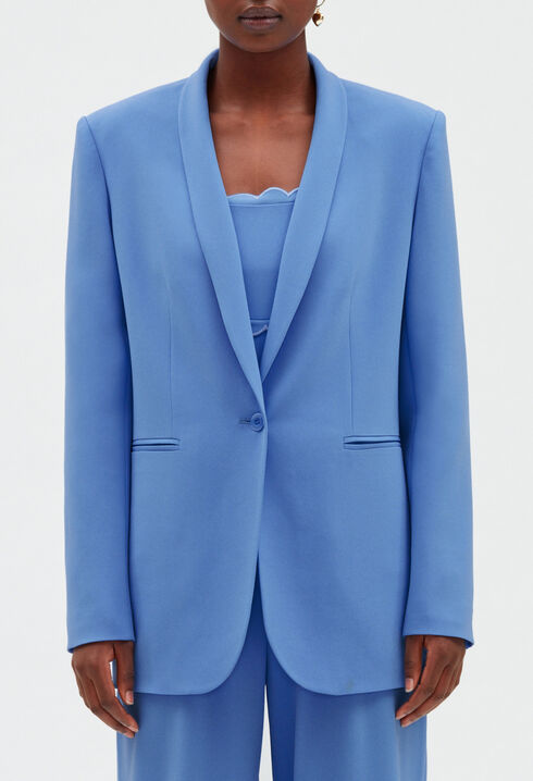 Veste tailleur bleu ciel