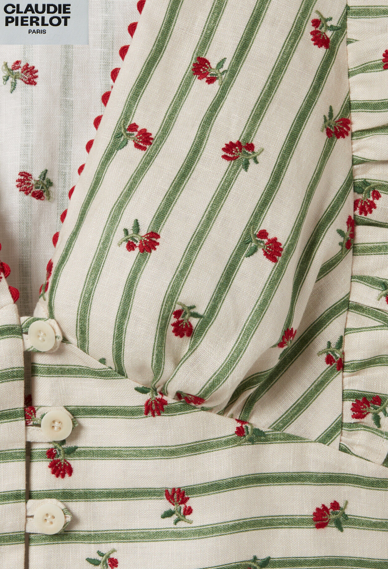 Printed Ruffle Trim Top