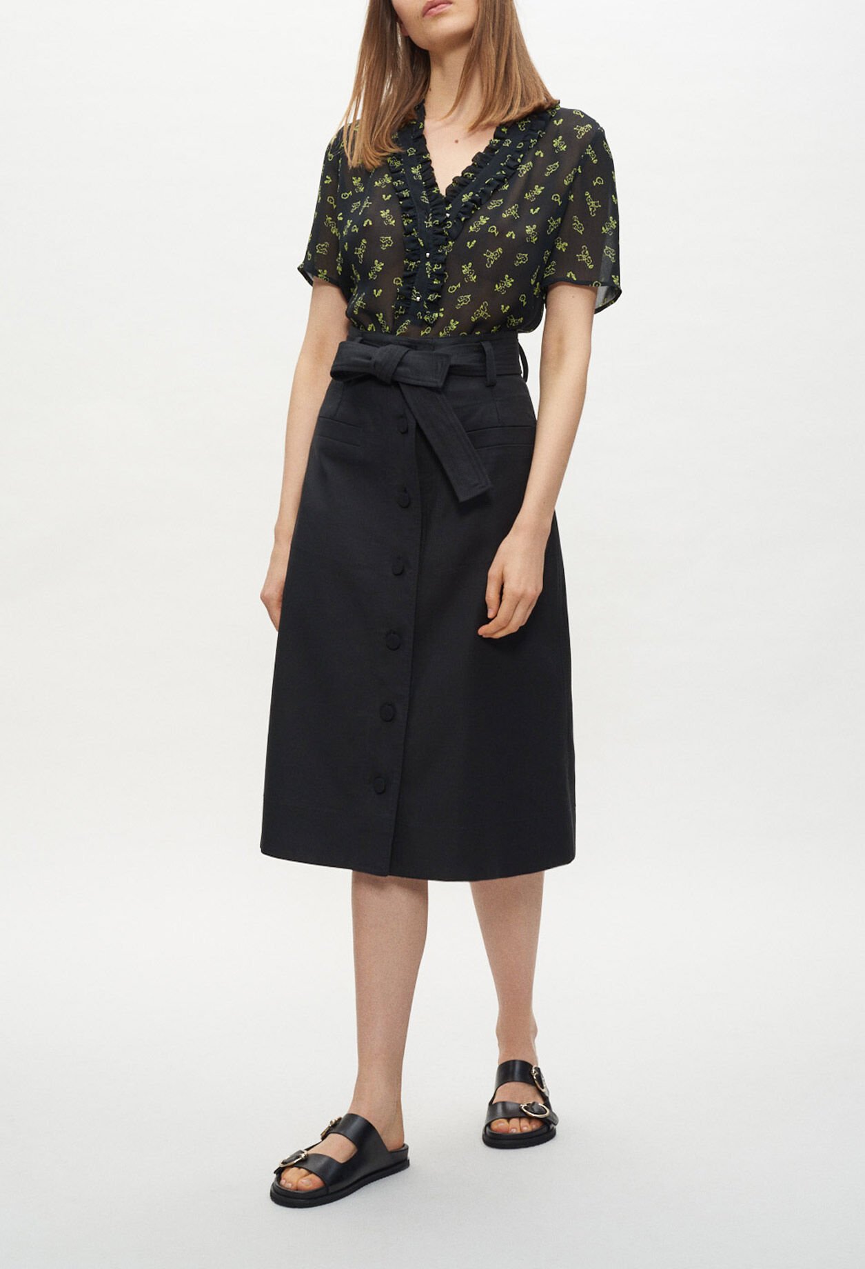 Jupe midi boutonnée top