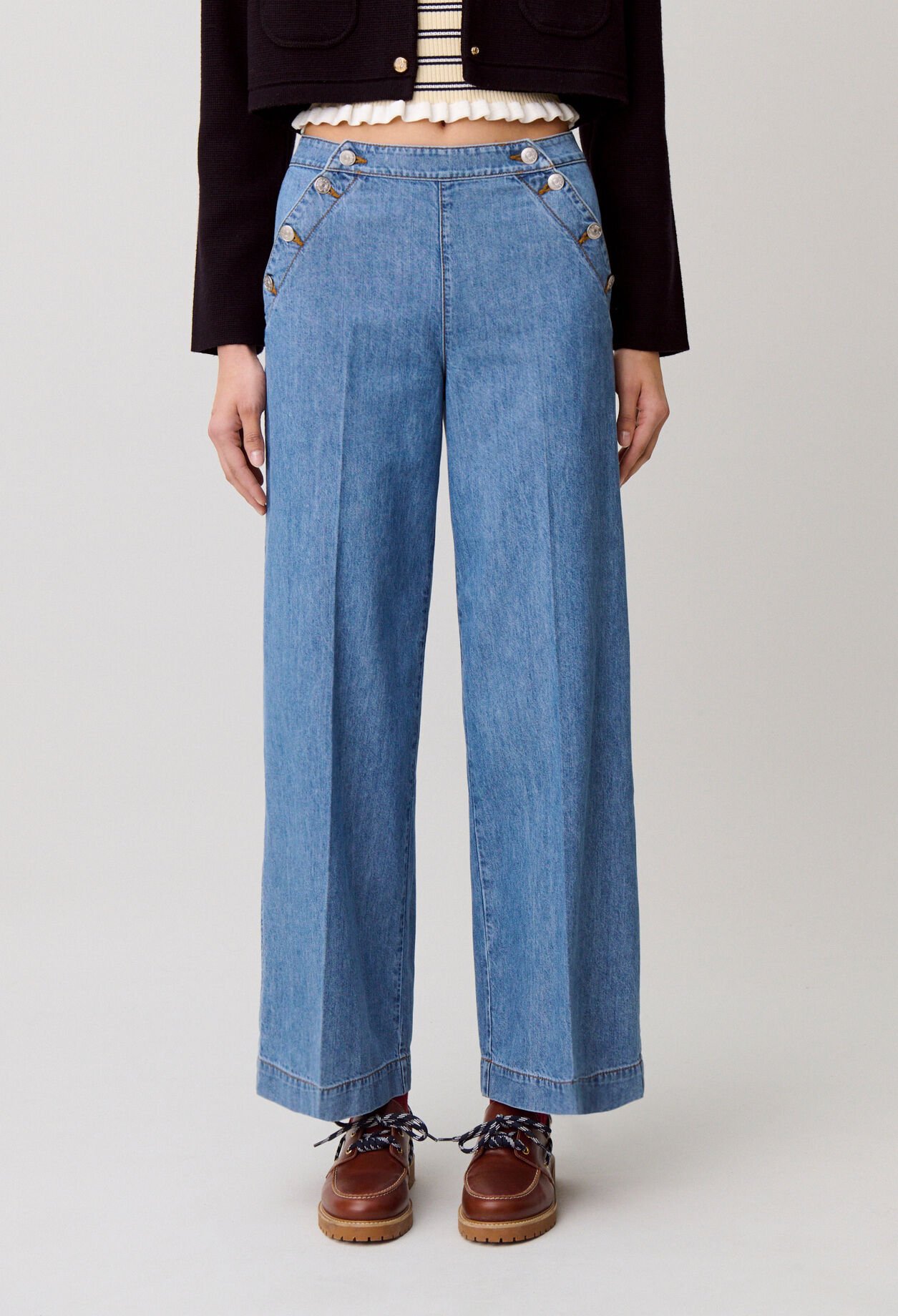 Jean &agrave; pont denim