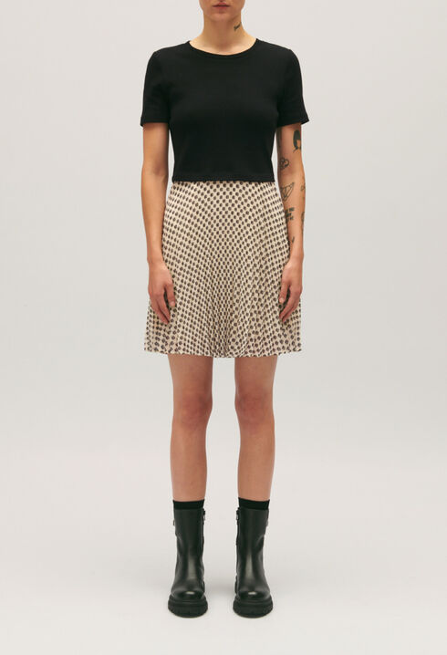 Robe Teli courte bimatière