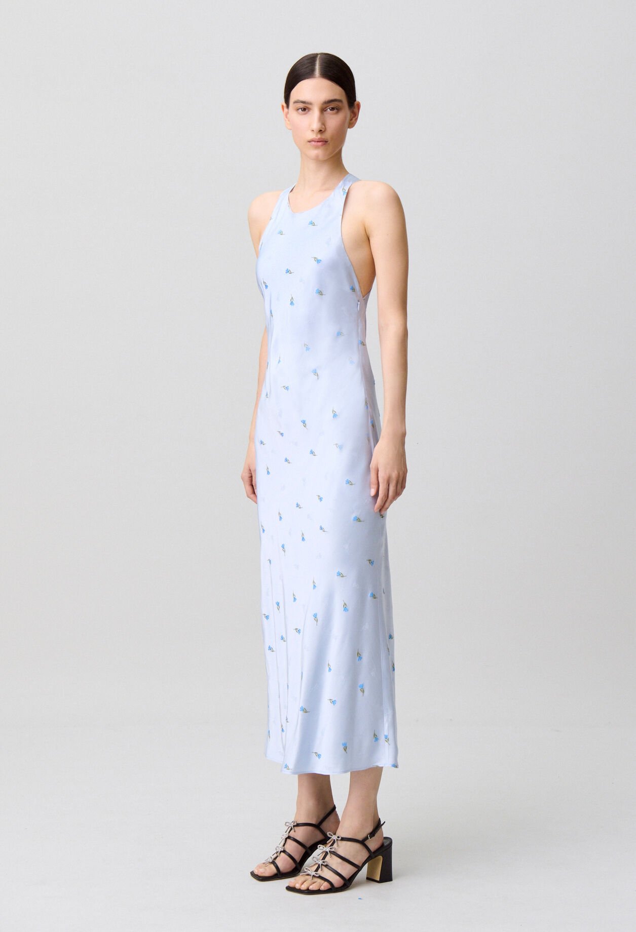 Satin Open-Back Dress