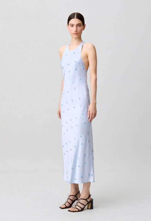 Satin Open-Back Dress