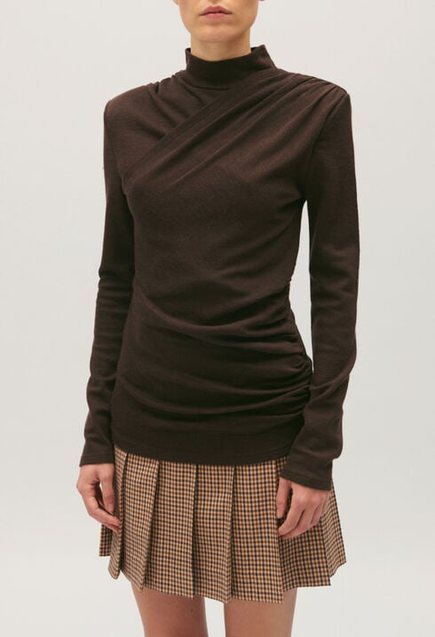 T-shirt laine chocolat