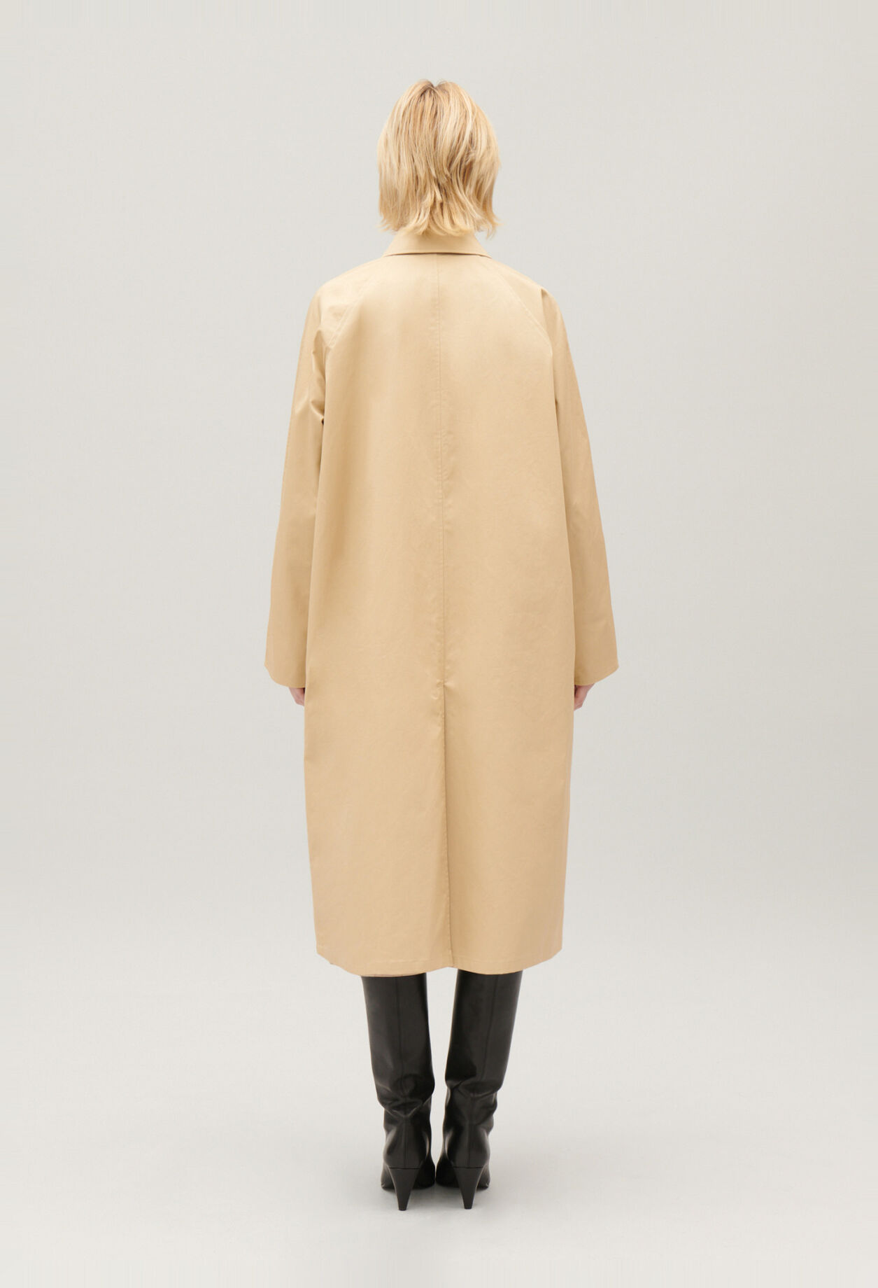 Manteau réversible mi-long beige