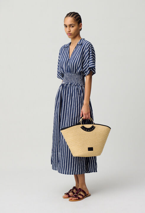 Striped wrap dress